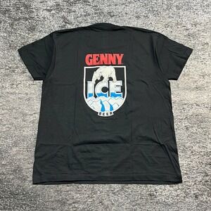 Vintage 90s Genny Ice Beer T Shirt Mens XL Black Promo Screen Stars Made In USA